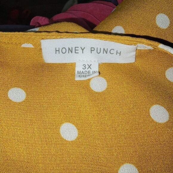 Honey Punch polka-dot blouson wrap top shirt size 3x - Picture 5 of 6
